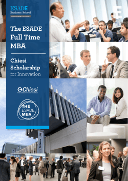 The ESADE Full Time MBA Chiesi Scholarship