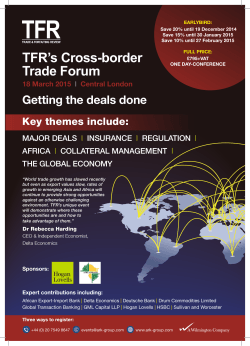 TFR`s Cross-border Trade Forum 18 March 2015
