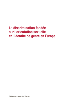 La discrimination fondÃ©e sur l`orientation sexuelle et l`identitÃ©
