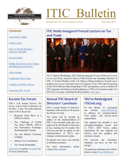 ITIC May/June 2015 Bulletin - International Tax and Investment Center