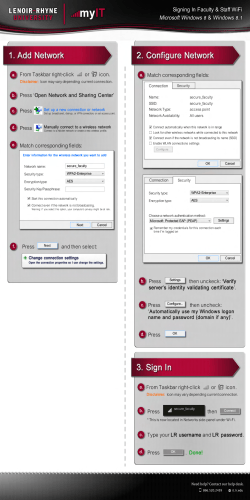 3. Sign In 2. Configure Network 1. Add Network Signing In Faculty