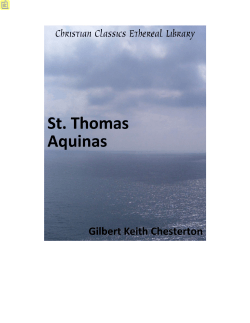 G.K. Chesterton: St. Thomas Aquinas