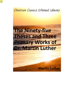 Martin Luther: Ninety-five Theses and Primary