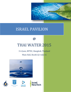 Thai Water 2015 - Israel Trade & Economic Office, Embassy of Israel