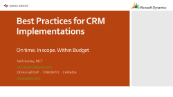 QIXAS GROUP Best Practices for CRM Implementations