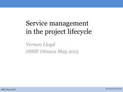 Service management in the project lifecycle