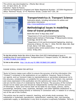 Methodological issues in modeling time-of-travel preferences