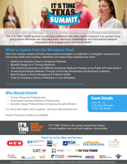 We invite you to attend Texas` premier health and