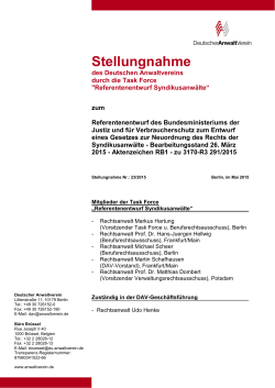 Stellungnahme als PDF - Deutscher Anwaltverein