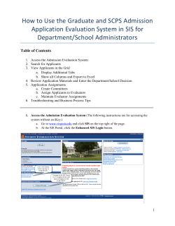 Graduate/SCPS Admission Evaluation System Guide for Department