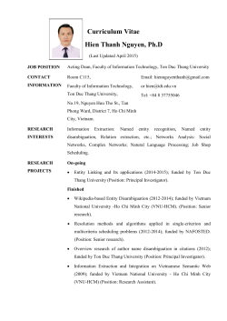 Curriculum Vitae in pdf - Khoa CÃ´ng Nghá» ThÃ´ng Tin