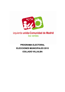 Programa Electoral - IU Collado Villalba
