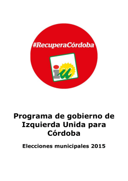 Programa de gobierno de Izquierda Unida para CÃ³rdoba