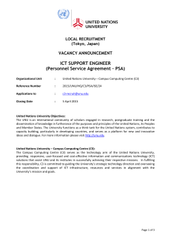 ICT SUPPORT ENGINEER (Personnel Service Agreement â PSA)