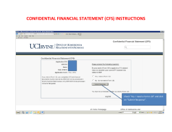 CONFIDENTIAL FINANCIAL STATEMENT (CFS) INSTRUCTIONS