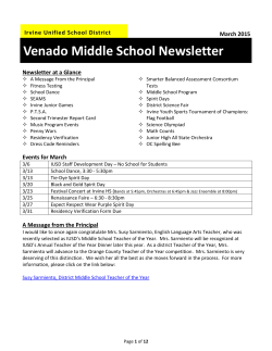 March, 2015 - Irvine Unified School District