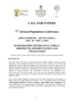 CALL FOR PAPERS 7 African Population Conference