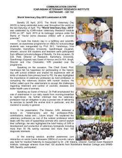 The World Veterinary Day-2015 celebrated at IVRI on 25th April