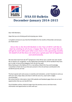IVSA EO Bulletin December-January 2014-2015