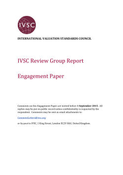 IVSC Review Group Report Engagement Paper