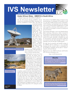 April Newsletter - IVS Home Page