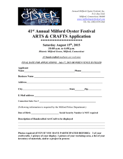 41st Annual Milford Oyster Festival ARTS & CRAFTS Application