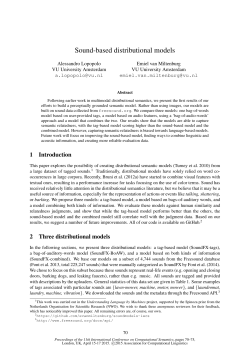 Sound-based distributional models - Association for Computational