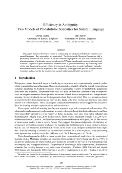 Two Models of Probabilistic Semantics for Natural Language