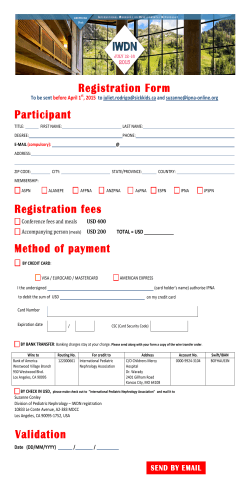 Registration Form Participant Registration fees Method of