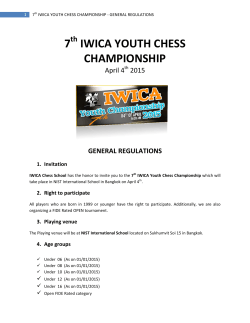 Regulations for 7th IWICA Youth Championship