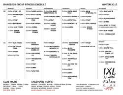 Rhinebeck Class Schedule