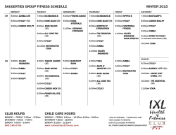 Saugerties Class Schedule