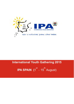 The IPA Spain Section looks forward to hosting the