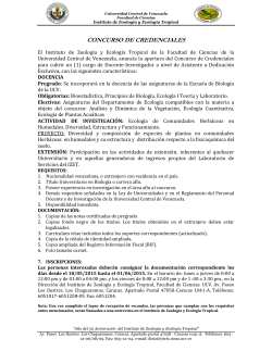 requisitos - Instituto de ZoologÃ­a y EcologÃ­a Tropical
