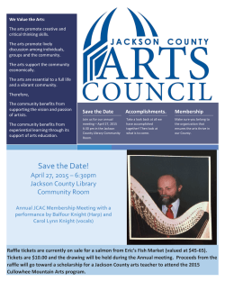Save the Date! - Jackson County Arts Council