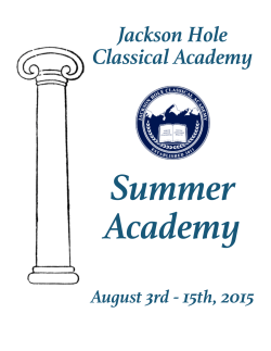 2015 Parent Registration Packet - Jackson Hole Classical Academy