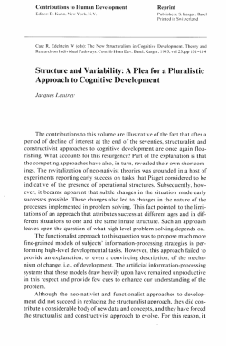 Structure and Variability: A Plea for a Pluralistic