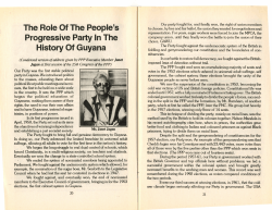 The Role Of The People`s Progressive Party In The