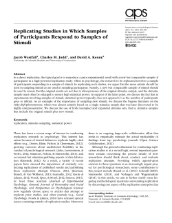 Replicating Studies in Which Samples of Participants