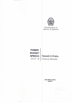 power budget - J & K Finance Department