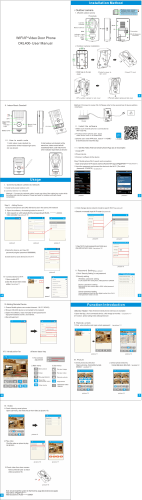 WIFI/IP Video Door Phone User Manual Installation Method Usage