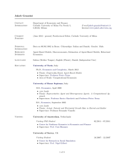 Curriculum Vitae - Jakob Grazzini