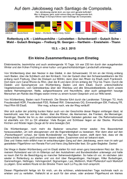 Tagesbericht Jakobsweg 2015 Rottenburg