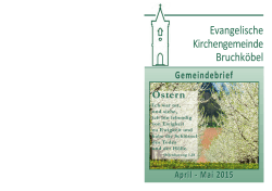 Gemeindebrief April - Mai 2015 - Evangelischen Kirchengemeinde