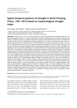 Spatio-temporal patterns of drought in North Xinjiang, China, 1961