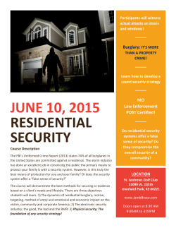 JUNE 10, 2015 RESIDENTIAL SECURITY