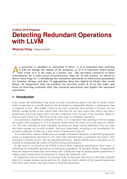 Detecting Redundant Operations with LLVM