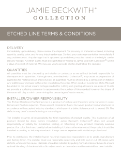 ETCHED LINE TERMS & CONDITIONS