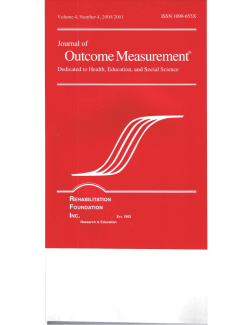 Vol. 4, No. 4, 2000 pdf - Journal of Applied Measurement