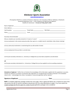 2015 KSA Scholarship Application